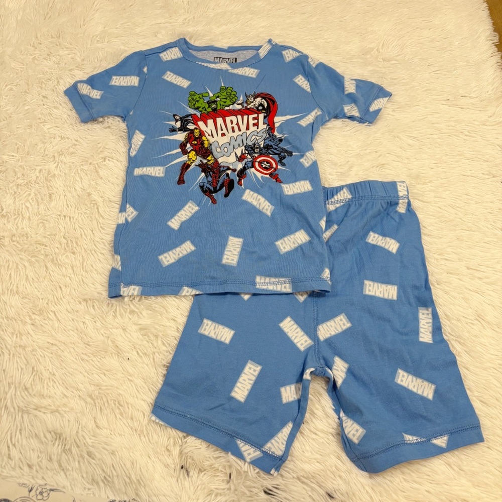 Marvel Blue Superhero Pajama Set shorts sleeve‎ shirt and shorts